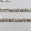 1yard Round dense crystal Blinking rhinestones trim metal chain Ribbon for dress, bag, shoes accessories ML030