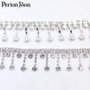 1yard Short tassel Pendant rhinestones trim fringe crystal metal chain  for dress,bag,shoes accessories ML004