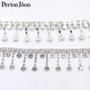 1yard Short tassel Pendant rhinestones trim fringe crystal metal chain  for dress,bag,shoes accessories ML004