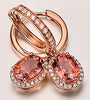 2.16ct Natural Tourmaline with H SI pave Set Diamond 18k Rose / Yellow Gold Dangle Earrings