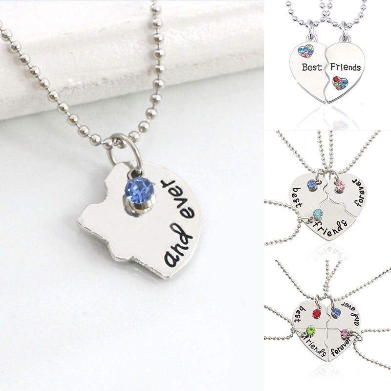 2/3/4pcs Set Friend Necklace Chain Splicing Creative Forever and Ever Heart Couple Necklace Gift Friendship Jewelry Pendant