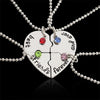 2/3/4pcs Set Friend Necklace Chain Splicing Creative Forever and Ever Heart Couple Necklace Gift Friendship Jewelry Pendant