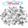 2/5/10/50/100Pcs Mixed Style Silver Color Random Delivery Charms Bead Pendant Dangle Fits Brand Bracelets Women Jewelry Making