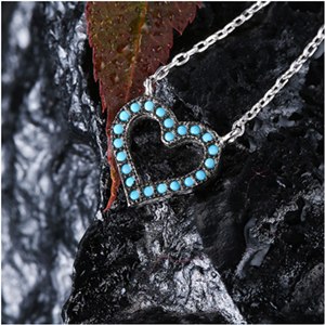2.5cm Turkish Eye Necklace Women Silver 925 Necklace Heart Bayan Zincir Kolye Necklace Chain Choker Boho