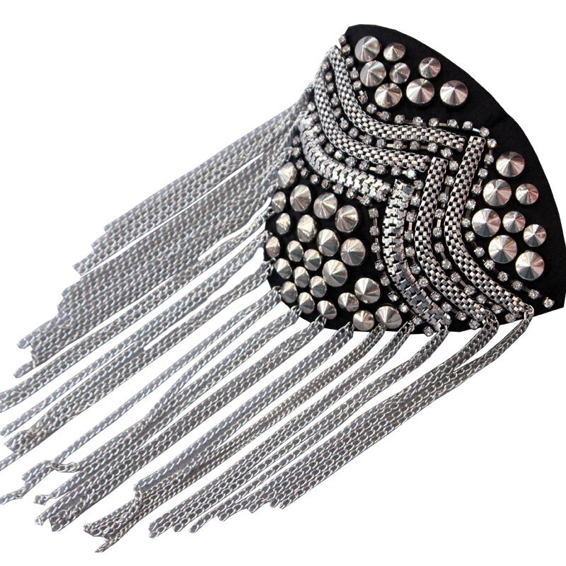 2 Color Handmade Epaulette Jewelery Metal Tassel Shoulder Brooch Epaulet  Epaulettes Spikes Escapulario Blazer Accessories Pin
