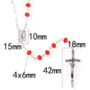 2 Colors Catholic Fancy 4*6mm Red Crystal Galss Rosary Necklace Silver Plated Jesus Cross Pendant Faceted Glass Rosaries Jewelry