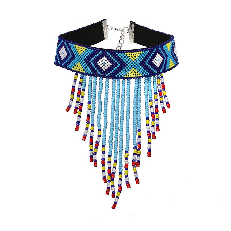 2 Colors Ethnic Bohemian Beads Choker Necklace For Women Boho Vintage Bib Necklaces & Pendants Collares Statement Jewelry