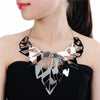 2 Colors Fashion Jewelry Chain Hollow Leaf Style Collar Statement Pendant Bib Necklace