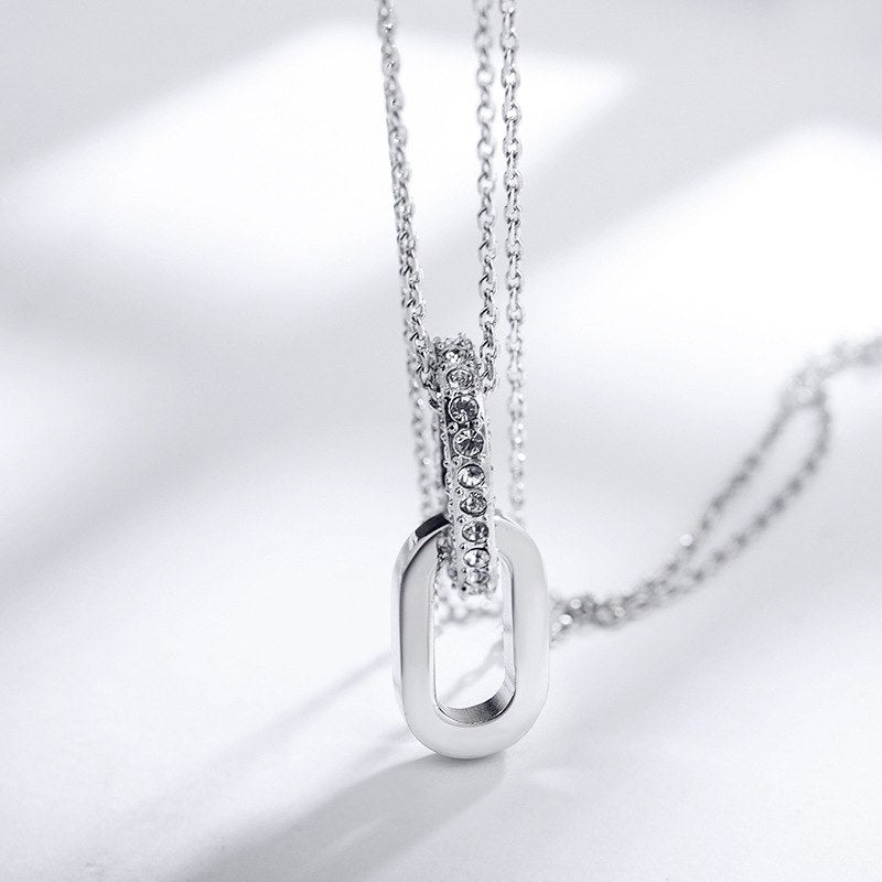 2 Colors personality crystal necklace female Crystal from Austrian For Women 2020 European Fashion Jewelry Jewelry