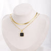 2 Layered Gold Chain Black Stone Necklace for Women Trend Jewelry Punk Party T Show Club Japan Korean Female Necklace Gift 2022