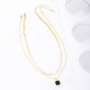 2 Layered Gold Chain Black Stone Necklace for Women Trend Jewelry Punk Party T Show Club Japan Korean Female Necklace Gift 2022