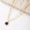 2 Layered Gold Chain Black Stone Necklace for Women Trend Jewelry Punk Party T Show Club Japan Korean Female Necklace Gift 2022