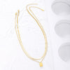 2 Layered Gold Chain Square Pendant Necklace for Women Trend Jewelry Accessories Stainless Steel Female Necklace Gift 2022