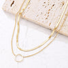 2 Layers Snake Chain Geometric Circle Pendants Necklaces For Women Trend Jewelry 2022 Gold Metal Chain Necklace Gift