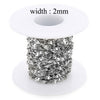 2 Meters Stainless Steel Gold Steel Tone Flat Oval Lip Shape Water-wave Bulk Chain DIY Pendant Necklace Jewelry Making