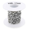 2 Meters Stainless Steel Gold Steel Tone Flat Oval Lip Shape Water-wave Bulk Chain DIY Pendant Necklace Jewelry Making