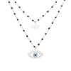 2 Multilayer Crystal Pendant Necklace for Women Black Beads Chain Blue Evil Eye Choker Necklaces Jewelry 2022 New