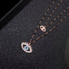 2 Multilayer Crystal Pendant Necklace for Women Black Beads Chain Blue Evil Eye Choker Necklaces Jewelry 2022 New