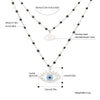 2 Multilayer Crystal Pendant Necklace for Women Black Beads Chain Blue Evil Eye Choker Necklaces Jewelry 2022 New