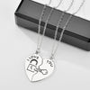 2 PCs/Set Couple Necklace for Women and Men Silver color Heart Pendant Paired Necklace Necklace Gifts for Women