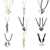 2 Pcs/Set Astronaut Heart Couple Magnetic Necklace For Women Paired Pendants Chain Choker Lover Valentine's Day Jewelry Gift