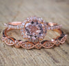 2 Pcs/Set Crystal Pandora Ring Jewelry Rose Gold Color Wedding Rings For Women Girls Gift Engagement Wedding Ring Set