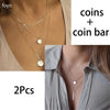 2 Pieces Heart Star Moon Choker Necklaces Coin Bohemian Pendant Necklace for Women Girl Round On Neck Chocker Jewelry Bijoux