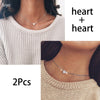 2 Pieces Heart Star Moon Choker Necklaces Coin Bohemian Pendant Necklace for Women Girl Round On Neck Chocker Jewelry Bijoux