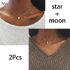 2 Pieces Heart Star Moon Choker Necklaces Coin Bohemian Pendant Necklace for Women Girl Round On Neck Chocker Jewelry Bijoux