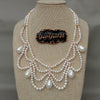 2 Strands 18'' White Pearl White Teardrop Sea Shell Pearl Necklace