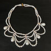 2 Strands 18'' White Pearl White Teardrop Sea Shell Pearl Necklace