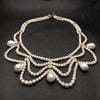 2 Strands 18'' White Pearl White Teardrop Sea Shell Pearl Necklace