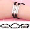 2 Style His Queen Her King Black Classic Lover Bracelet Stainless Steel Couple Bracelet Gift  Jewelry Accessories Gift