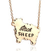 2 colors Black SHEEP Lettering Engraved Animal Pendant Necklace Gold Silver Unique Maverick Necklace Simple Fashion Jewelry