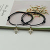 2 pcs/lot Cross Couple Bracelet   White Black Color Charm Bracelet Gift For Friend Lover Handmade Trendy Jewelry