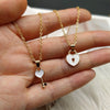 2 pcs/lots Lock Key Necklace For Women Delicated Popular Pendant Necklace Friendship Necklace Neck Jewelry