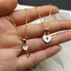 2 pcs/lots Lock Key Necklace For Women Delicated Popular Pendant Necklace Friendship Necklace Neck Jewelry