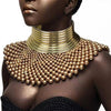 2 pieces Combination Bib Torques Collar Choker Statement Necklaces For Women Geometric Indian African Jewelry Boho Design UKMOC