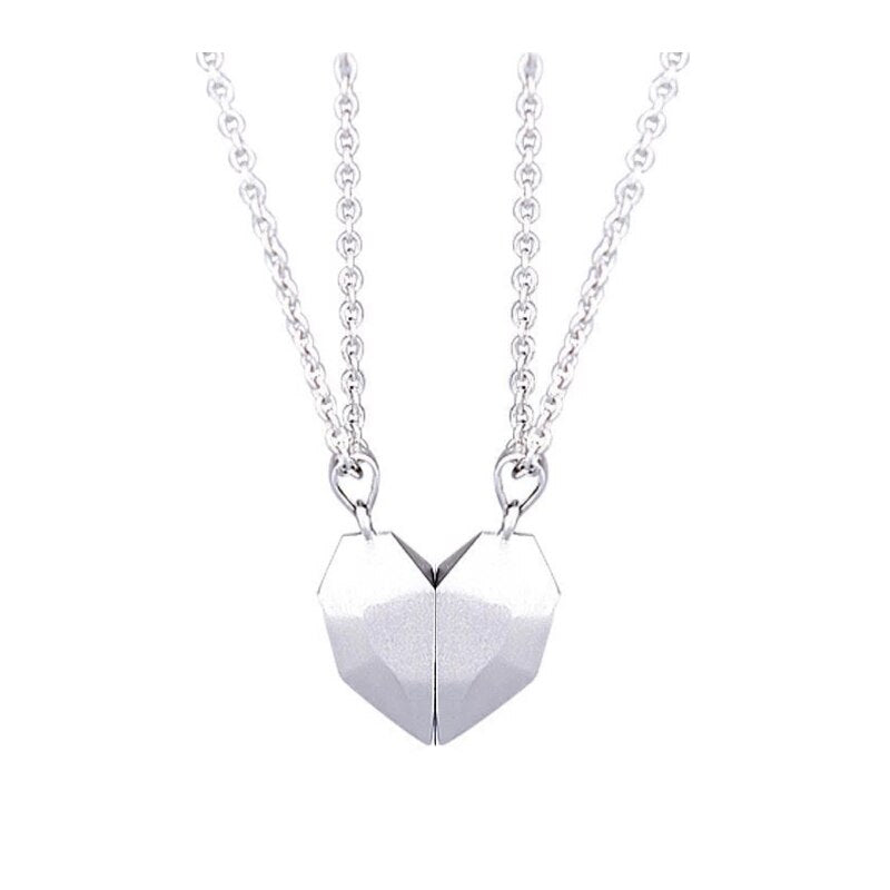 2 unids/set par collares Attarction entre el corazón de los Amantes collar con colgante magnético para las mujeres, Día de San Valentín, regalo de aniversario