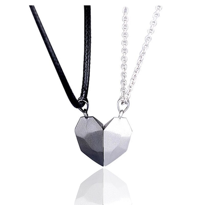 2 unids/set par collares Attarction entre el corazón de los Amantes collar con colgante magnético para las mujeres, Día de San Valentín, regalo de aniversario