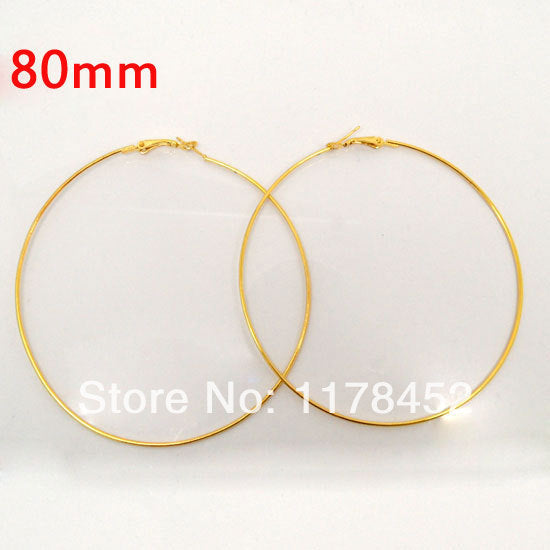 20-Pcs-Gold-Plated-Basketball-Wives-Earring-Hoops-Dangle-Drop-80mm-Dia-W01609-X-1