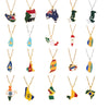 20 country map necklaces Brazil Australia Map Flag Pendant Necklace Women's Gold Jewelry Men's Trendy Accessories Jewelry