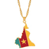20 country map necklaces Brazil Australia Map Flag Pendant Necklace Women's Gold Jewelry Men's Trendy Accessories Jewelry