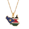 20 country map necklaces Brazil Australia Map Flag Pendant Necklace Women's Gold Jewelry Men's Trendy Accessories Jewelry