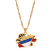 20 country map necklaces Brazil Australia Map Flag Pendant Necklace Women's Gold Jewelry Men's Trendy Accessories Jewelry