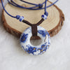 2014 Vintage Ceramic Necklace Jingdezhen Blue And White Porcelain  Pendants Accessories Jewelry Chain For Lovers