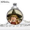 2015 NEW Little Witch Necklace Cats and Witch Jewelry Halloween Pendant Glass Dome Necklace