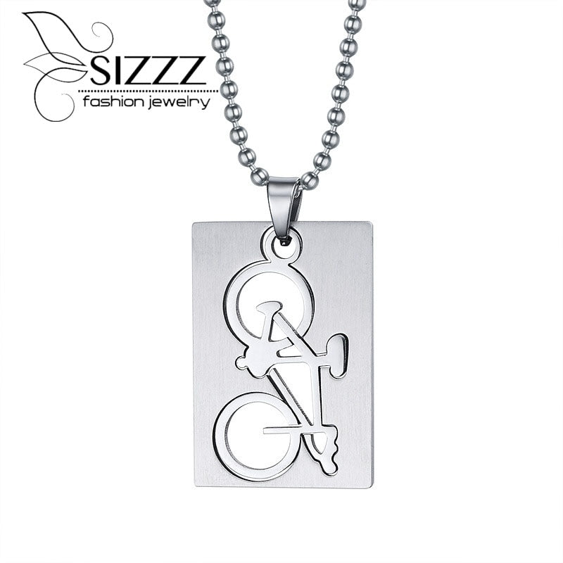 Personalized-Jewelry-Stainless-Steel-Pendant-Wholesale-Titanium-Bicycle-Pendant-Necklace-Men