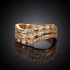 2015 new design fashion jewelry insets Waves gold color zircon ring anillos forever love rings for women SKGR021