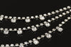 2016   women sliver three strings plated Chain Austrian crystal rhinestone pendant cross wedding necklace #N059